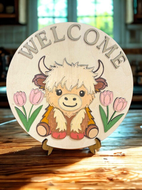 2 - 7" Welcome Signs: Hummingbird and Baby Cow