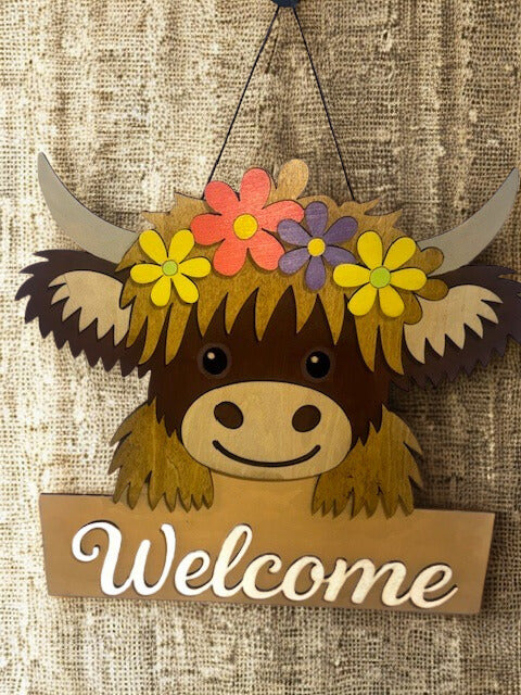 Cow Welcome Hanging Sign