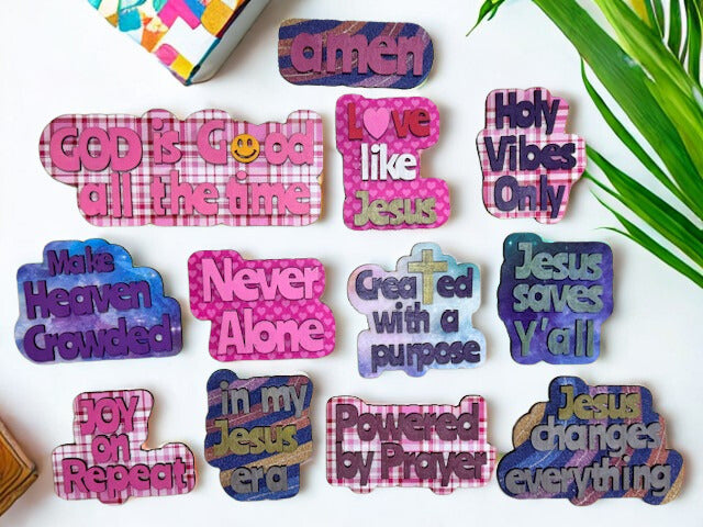 12 Colorful Inspirational Magnets