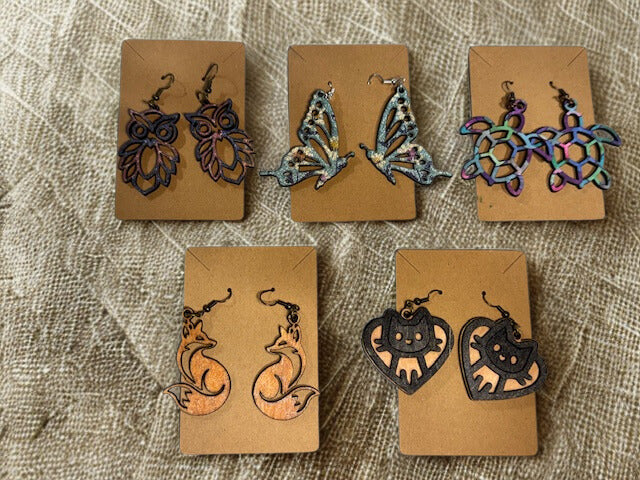 5 Pairs Animal Earrings Plus Bonus Heart Paw Pair!