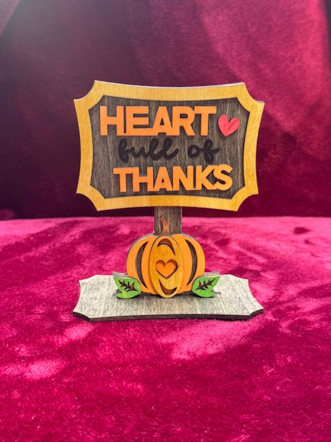 Heart Full of Thanks Freestanding Decor