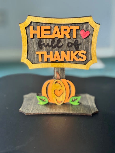 Heart Full of Thanks Freestanding Decor