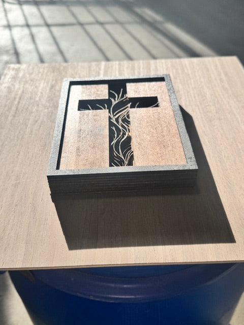 7-Layer Standing Wooden Cross