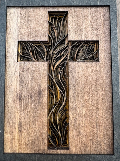 7-Layer Standing Wooden Cross