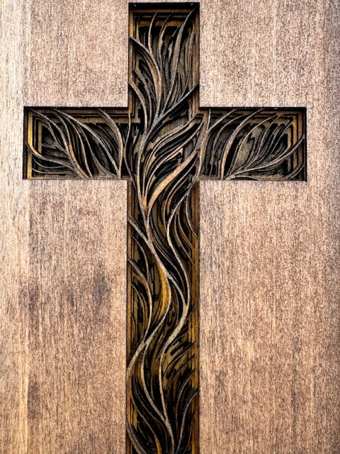 7-Layer Standing Wooden Cross