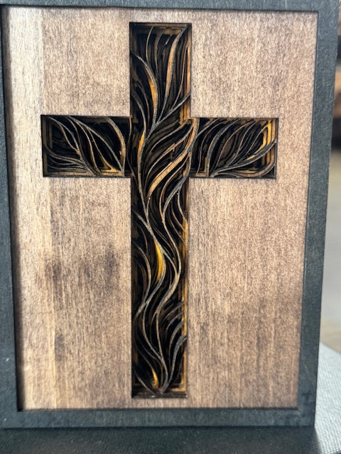 7-Layer Standing Wooden Cross