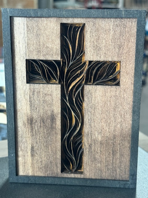7-Layer Standing Wooden Cross