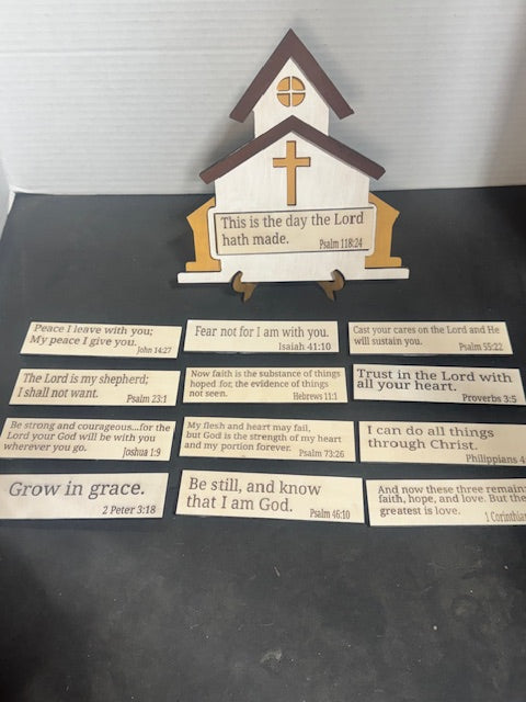 Church with Magnetic Changeable Bible Verses