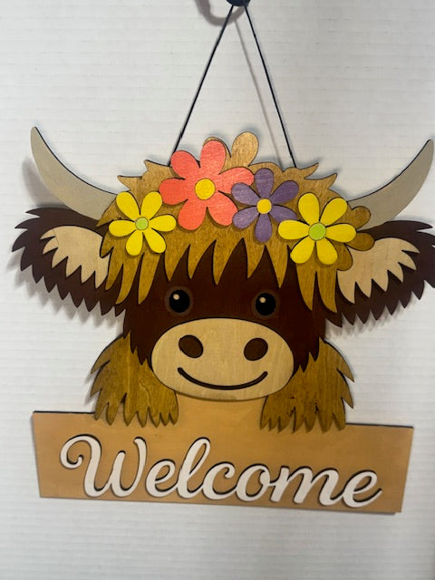 Cow Welcome Hanging Sign