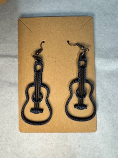 6 Pair Denim on Wood Western Themed Earrings