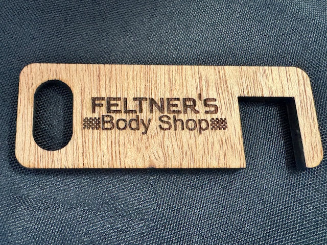 Customized Mahogany Wood Keychain Phone Stand