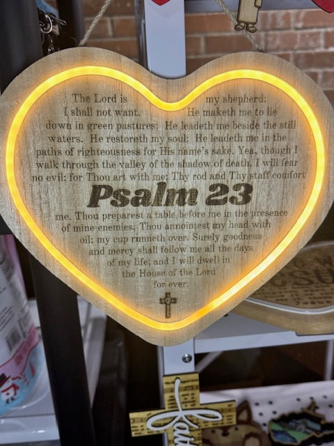 Psalm 23 Heart LED Light