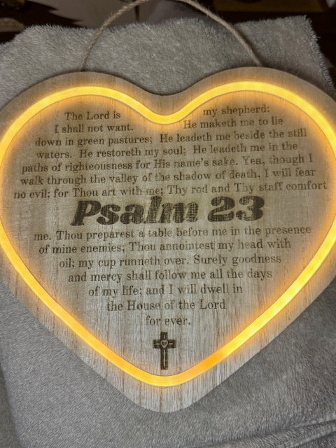 Psalm 23 Heart LED Light