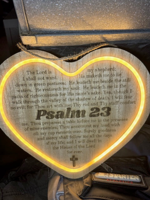 Psalm 23 Heart LED Light