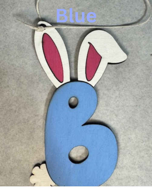 Bunny Initial Easter Basket Tag