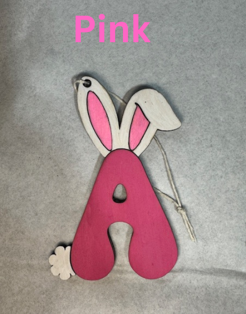 Bunny Initial Easter Basket Tag